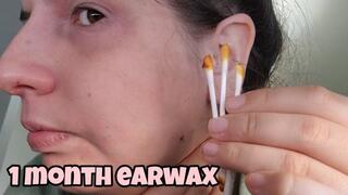 One Month Ear Wax Build-Up: Massive Q-Tip Extraction Close-Up
