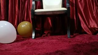 Trying to pop and tear balloons with my long toenails (4)
