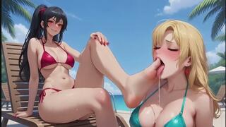 Foot Gagging Fantasies #9B: Bratty Foot Queen's Poolside Domination Confession (Animated)