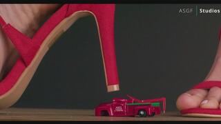 Towed the wrong car! SHRINKING FETISH! Ravishing Brunette will CRUSH you under her heel!