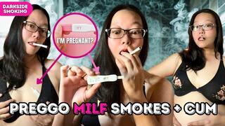 DARKSIDE Smoking Asian: Preggo MILF Chainsmoking for Two + Nude Masturbation Cum