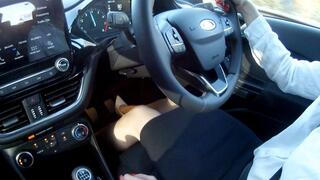 New Girl Driving Fast in White Heels (Multiview)