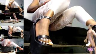Tiny Gooner Boyfriend Stomped With Wedge Platform Shoes - Unaware Giantess, Blowjob, Stomping, Trampling