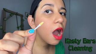 Big waxy ears cleaning