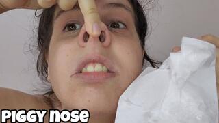 Piggy Nose Close-Up – Blowing My Nose and Lifting It with My Fingers