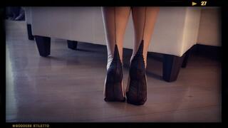 Bare Feet and Full Fashioned Stockings Dressing Nude With Black Seams Part 1