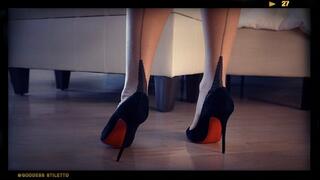 Seamed Stockings With Louboutin High Heels Leg Crossing and Heel Dangle Part 2