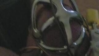 Estim ejjaculation whilst sounded and caged !