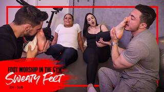 Gym girls Nara and Kiffa punish Hex and Pine with sweaty feet worship (720 EN-sub) Foot Domination - Foot Smelling - Sock Smell - Foot Worship - Foot Fetish