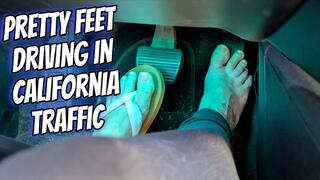 Pretty Feet Driving In California Traffic