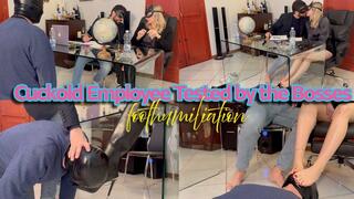 CUCKOLD_ Cuckold Employee Tested By The Bosses (Role Play, Double Foot Worship) SUB ENG
