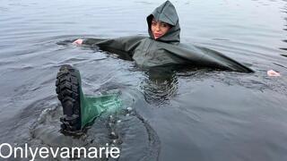 All In One Rubber Waders In Lake