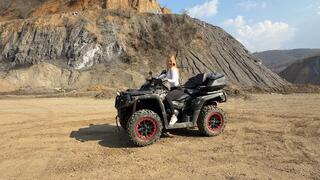 Driving and revving ATV mov