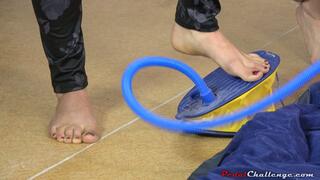 Frustrated Foot Pump Action: Blonde Kia & Redhead Titi Stomp Foot Pump to Failure (HD resolution)