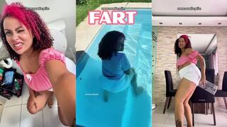 Chubby Girl Fart Loud Rips with Silly Goofy Faces Reactions