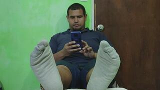 Mis pies con crema. My feet with cream