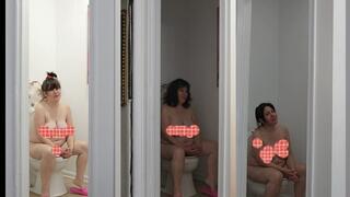 3 All Natural Curvaceous Nude Toilet Fetish Just As Nature Intended