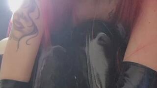 Smoke in Your Face – Black Leather Cigarette Tease