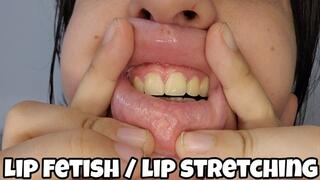 Close Up Lip Stretching & Pulling Tease
