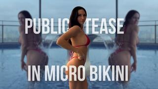 Public Tease in Micro Bikini in the Pool