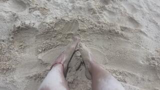 Playing with sand… Watch my toes moving
