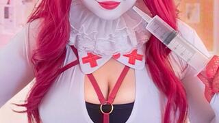 Clown Nurse Takes A Milk Sample