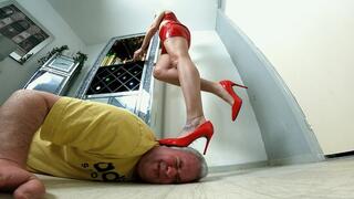 PVC Skirt & Top & High Heels FLOOR CAM