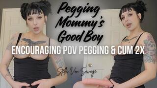 Pegging Mommy's Good Boy So Deep, He Cums Twice