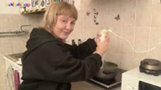 Sfw - making a messy with cooking!