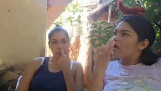 I hope the neighbor doesn't catch us picking our noses