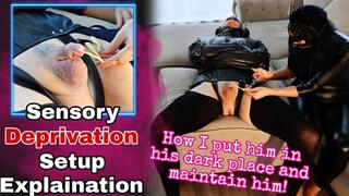 Femdom Sensory Deprivation Bondage Demo & Catheter