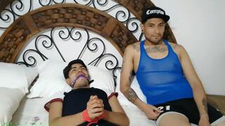 Kinky Foot Fetish & Tickling Party: Twink Alee Has To Lick & Worship His Friends Feet. After A While He Also Gets His Feet Tickled & There Is Nothing He Can Do Against It!