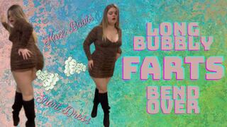 Knee Boots Short Dress Long Bubbly Farts Bend Over
