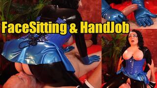 Brunette Latex Goddess in Rubber Gloves – Slow Cock Tease & Handjob, Fetish Aesthetic Worship, Then Full-Weight Facesitting & Smothering (720p)