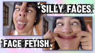 Crazy girl: Face fetish, making silly faces, crossing her eyes