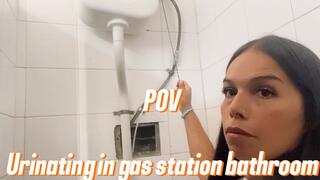 Pee in the gas station bathroom