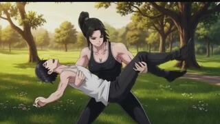 Clara's Insane Power - She Lifts & Holds Him Across Her Knees in the Park | Strong Girl Domination