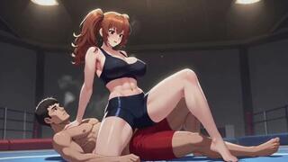 Mixed Wrestling Fantasies #14B: Confessions of a Dominating Wrestler Queen (Animated)