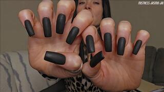 Fresh Long Black Matte Nails Keep You in Line