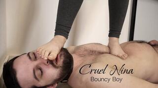 Cruel Nina - Bouncy Boy - Trampling, Foot Humiliation And Foot Slapping
