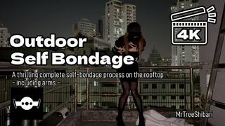 Outdoor Self Bondage: The thrilling complete self-bondage process on the rooftop