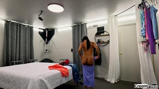 Getting ready for her very first gangbang