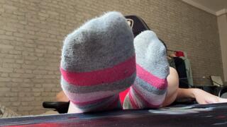 Socks off and tease with soles!