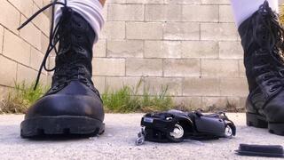 5’11 Goddess Annihilates Toy Car In Combat Boots