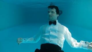 Sy's First Underwater Tux Swim