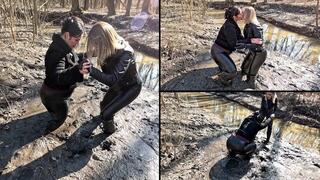 Alina helps her girlfriend Rosy, who is stuck in the mud