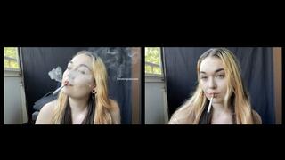 POV: ”Kiss my smokey mouth” Flirting, eye contact, closeuop, Horizontal- Smokingrapunzel