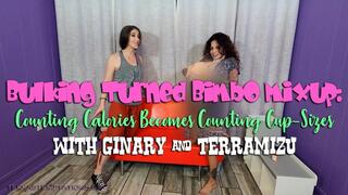 Bulking Turned Bimbo Mixup: Counting Calories Becomes Counting Cup-Sizes - Ginary & TerraMizu - MP4 720 HD