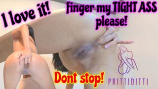 Petite Asian Slut Uses Two Fingers To Fuck Her Tight Asshole