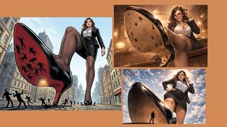 Giantess Lawyer Demands Shoe Sole Cleaning – Pay with Worship or Face Her Shiny Black Heels POV